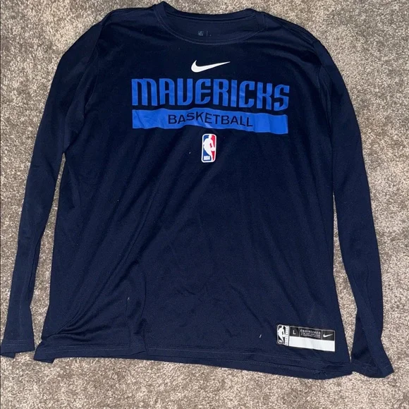 Nike Mavericks Navy Long Sleeve Shirt - Picture 1 of 6